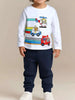 Children's Cartoon Vehicle Print Long Sleeve T-Shirt by Simply Love