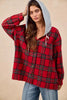 BiBi Brushed Plaid Hooded Jacket by FitiqueFit