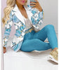 Women's Printed Coat & Trousers Two-Piece Set – 19 Prints, Casual Fashion Suit by FitiqueFit