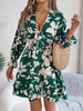 Feminine Lilac Ruffled Printed Long Sleeve Dress Summer Cute Midi Dress by Stevvex