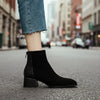 Women’s Suede Mid-Heel Martin Boots – Chic Casual Ankle Boots by FitiqueFit