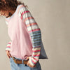 Women's Striped Long Sleeve Top Round Neck Pullover by FitiqueFit