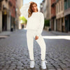 👚 Women's Solid Color Round Neck Pullover Sweatshirt & Pants Set by FitiqueFit