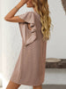 Ruffled Round Neck Short Sleeve Dress Feminine Simple Classic Dress Breathable And Comfy Dress by Stevvex