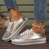 Women’s Plus Size White Sneakers – Chunky Sole Casual Everyday Shoes by FitiqueFit