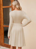 Women's Wrap A-Line Knit Dress Long Sleeve by FitiqueFit