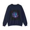Neon Cyberpunk Skyline Sweatshirt | synthwave cityscape, future city art by Tristan’s Treehouse