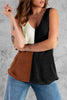 Color Block V-Neck Knit Vest