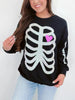 Women's Halloween Sequin Skeleton Crewneck Sweatshirt by Dog Mom Hat