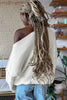 White Asymmetric Neck Drop Shoulder Baggy Slouchy Sweater by Wild and Free Boutique