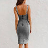 U-neck Suspender Denim Jean Dress Women by FitiqueFit