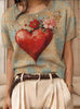 Women's Retro Short-Sleeve Jacquard Knit Top by FitiqueFit