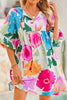 Modern Floral Print Tie Neck Dress Elegant & Timeless Colorful Dress by Stevvex