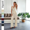 Women’s Summer Two Piece Set – Vest & Straight Leg Pants by FitiqueFit