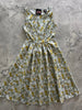 Mustard Floral Midi Dress by Retrolicious