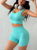 Scoop Neck Wide Strap Tank and Shorts Active Set