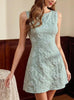 Women's Jacquard Sleeveless Midi Dress – Slim Fit French Minimalist Style by FitiqueFit