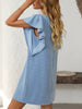 Ruffled Round Neck Short Sleeve Dress Feminine Simple Classic Dress Breathable And Comfy Dress by Stevvex