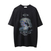 Printed Washed Distressed T-Shirt by FitiqueFit