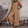 Women's Draped Neck Sleeveless Vest & Casual Pants Two-Piece Set by FitiqueFit