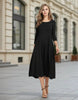 Women’s Floral Patchwork Three-Quarter Sleeve Dress by FitiqueFit