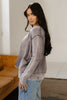 Chestnut Mineral Wash Exposed Seam Patchwork Knit Open Sweater Cardigan by Wild and Free Boutique