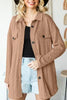 Retro Camel Full Size Drop Shoulder Jacket With Button-Up Design Women Jacket by Stevvex