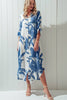 Tropical Palm Leaf Button-Down Midi Dress - Resort and Spring Collection