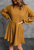 Round Neck Long Sleeve Mini Dress