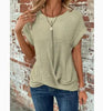 Women’s Textured Cuff Short‑Sleeve Tee by FitiqueFit