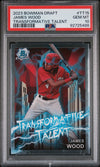 Graded 2023 Topps Bowman Draft James Wood #TT15 Transformative Talent Rookie RC Baseball Card PSA 10 Gem Mint