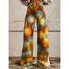Women's Printed Flare Pants – Mid-Waist Full Length Plus Size by FitiqueFit