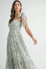 Floral Bust Ruched Midi Dress with Shoulder Tie For Women – Ruched Midi Dress For Summer, Floral Bust Dress, Shoulder Tie Dress, Feminine Midi Dress, Chic Event Dress by Stevvex