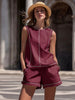 Women's Resort Quilted Sleeveless Top & Shorts Set by FitiqueFit