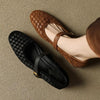 Women's Sheepskin Mary Jane Shoes – Single Strap Round Toe Flat Leather Shoes by FitiqueFit
