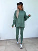 Women’s Casual Sweater Suit – Loose Split Top & Fitted Trousers Set by FitiqueFit