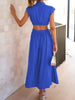 Modern Cutout Mock Neck Sleeveless Ruched Dress Elegant Dress For Women by Stevvex