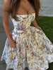 Printed Strapless Backless Maxi Dress – Fitted Long Dress by FitiqueFit