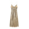 Sexy Sequined Swing Collar Sling Dress Women's Summer