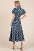 Natural Leaf Pattern Eyelet Lace Puff Sleeve Dress For Women – Elegant and Feminine Eyelet Lace Dress with Puff Sleeves by Stevvex