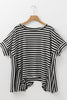 Stripe Batwing Sleeve Round Neck Oversized Top