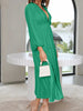 Lightweight Deep V-Neck Balloon Sleeve Maxi Dress Elegant & Flowing Silhouette Unique Dress by Stevvex