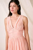 Ruched V-Neck Sleeveless Midi Dress For Women – Elegant and Chic Dress with Flattering Ruched Detailing and Sophisticated V-Neck by Stevvex