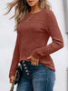 Ribbed Long Sleeve T-Shirt by Simply Love
