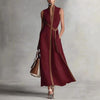 Women's Patchwork Cardigan & Wide Leg Pants Set | Colorblock Linen by FitiqueFit