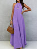 Women's Ice Silk Crinkle Sleeveless Swing Maxi Dress by FitiqueFit