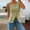 Trendy Square Neck Button Up Vest Top Y2k Going Out Tank Tops by FitiqueFit