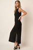Side Slit Round Neck Sleeveless Dress – Elegant and Versatile Sleeveless Dress with Sophisticated Side Slit Detail For Any Occasion by Stevvex