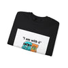 Funny Meme Crewneck Sweatshirt — "I am with six so 7 is jealous" by Tristan’s Treehouse