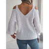 Fried-Dough Twist Off-Shoulder Lantern Sleeve Sweater by FitiqueFit
